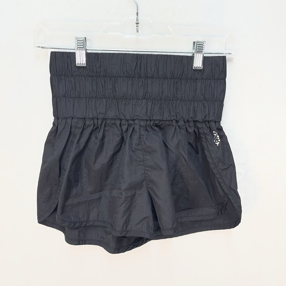 Free People Movement The Way Home Smocked Short Womens XXS/XS? Black *Flawed*